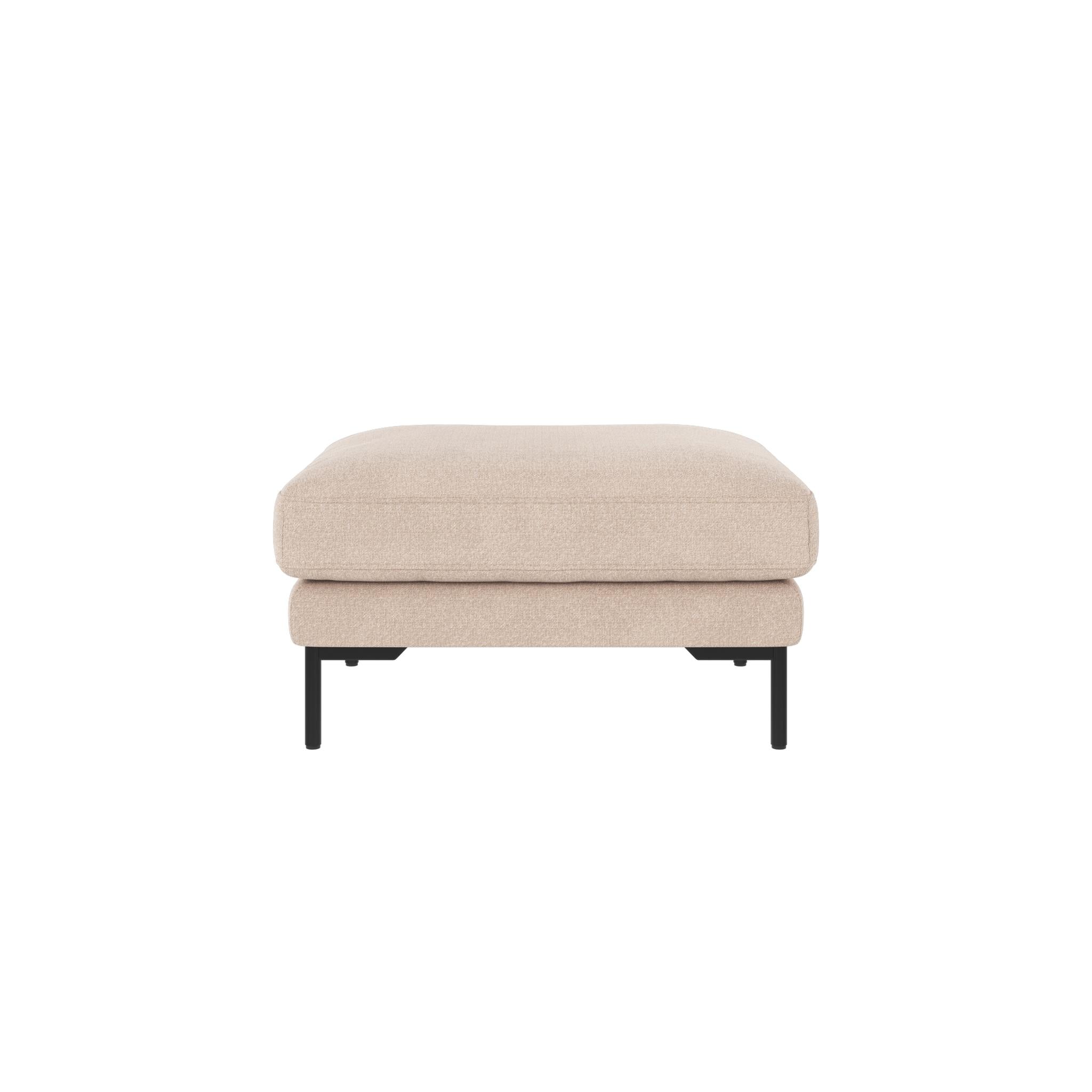 Corwin fotpall i beige textil och svarta ben