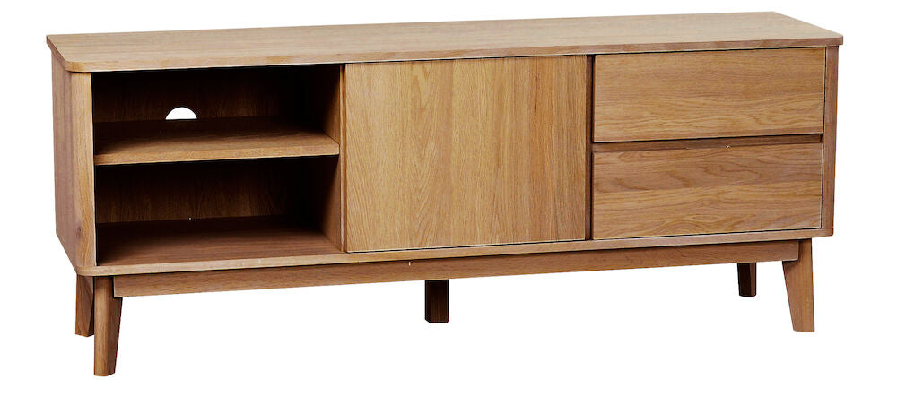 Tv-bänk i ljust trä