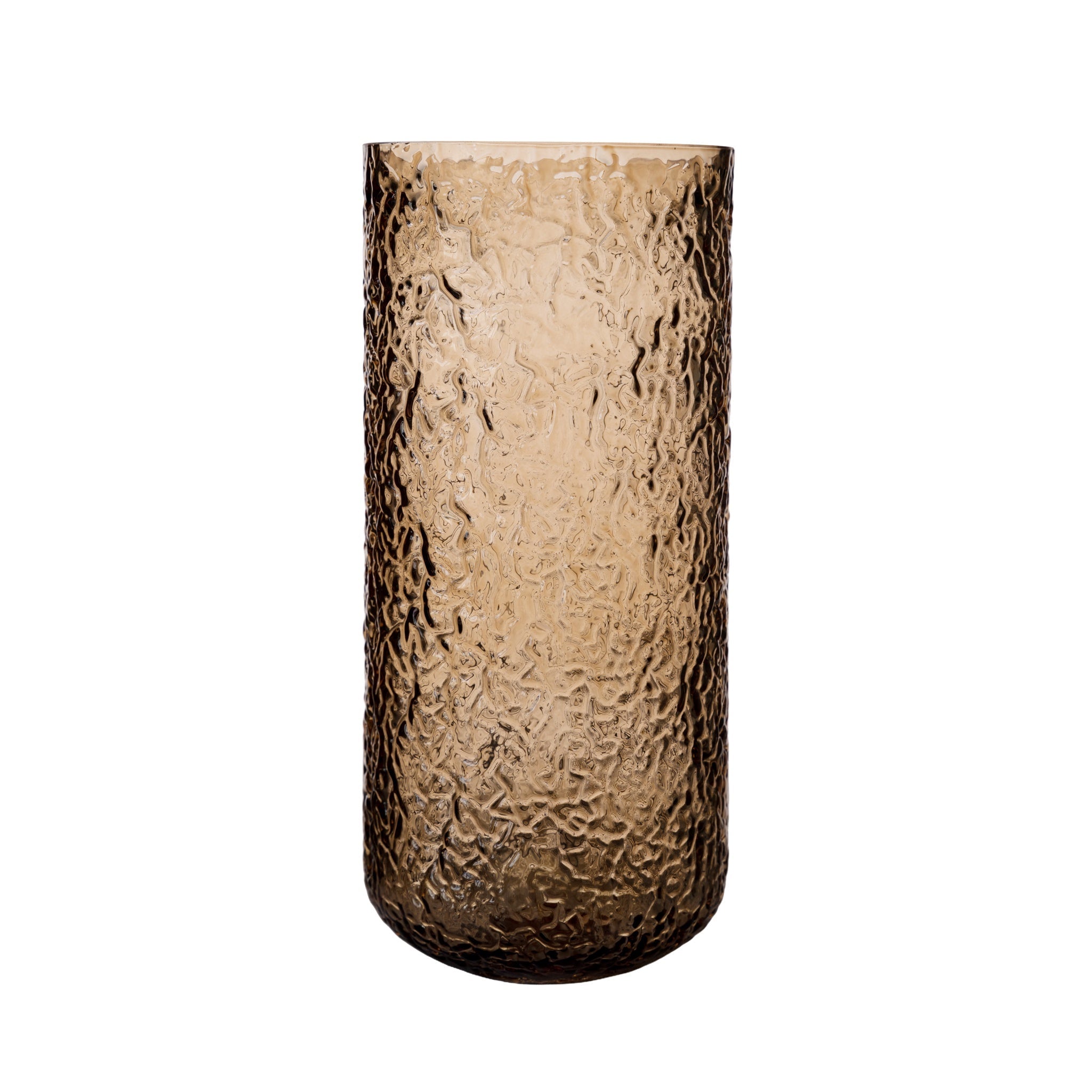 Ernst vas/ljuslykta mönstrad, Bärnsten, Ø11x25 cm ERNST