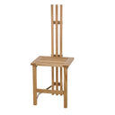 Staffli i naturligt trä med justerbar höjd och förvaring för konstnärsmaterial