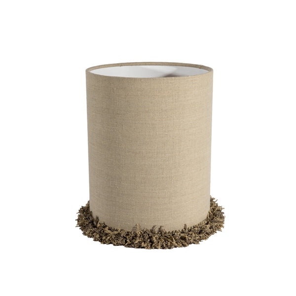 Cylinder lampskärm stor i färgen natur linne. Produktbild, fronvy