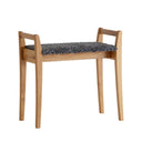 Pall i ek med grå fårskinnssits och fyra ben