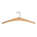 Träklädhängare med metallkrok i naturligt trä, elegant design för garderob