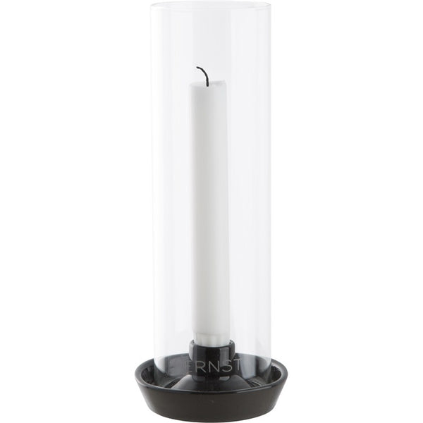 Ljusstake Mörkgrå/glas H23,5cm