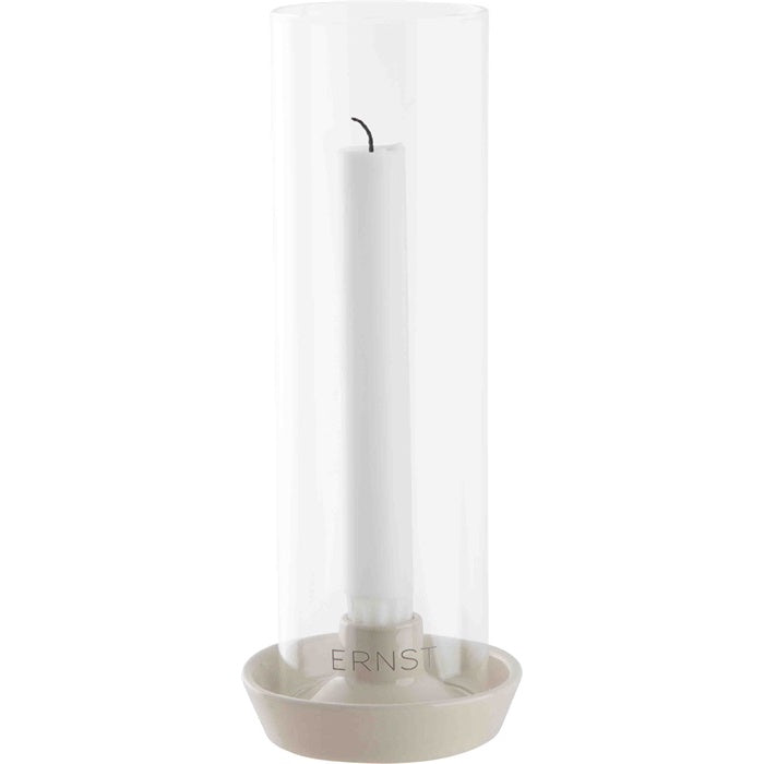 Ljusstake Naturvit/glas H23,5cm