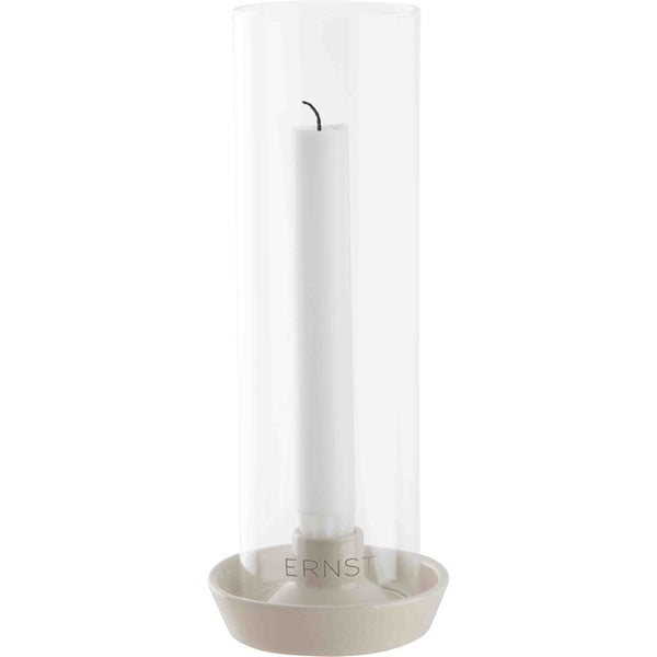 Ljusstake Naturvit/glas H23,5cm