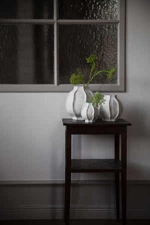 Vas Stengods Ø18 H18cm Naturvit