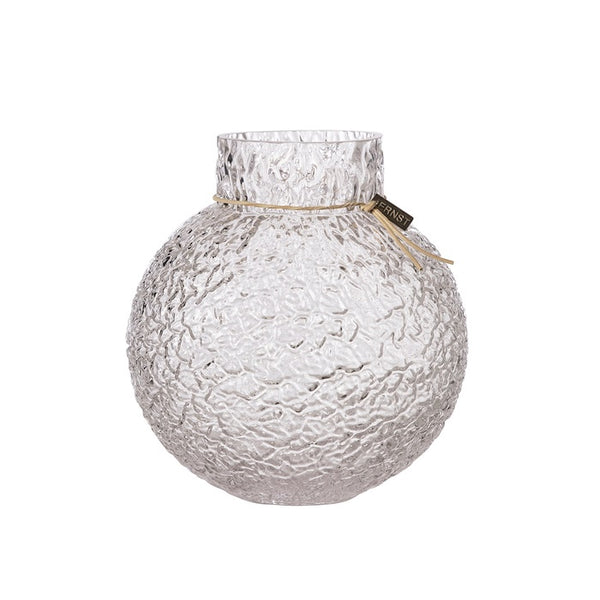 Glasvas mönstrad struktur Ø21 H22cm