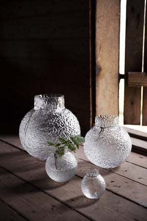 Glasvas mönstrad struktur Ø21 H22cm