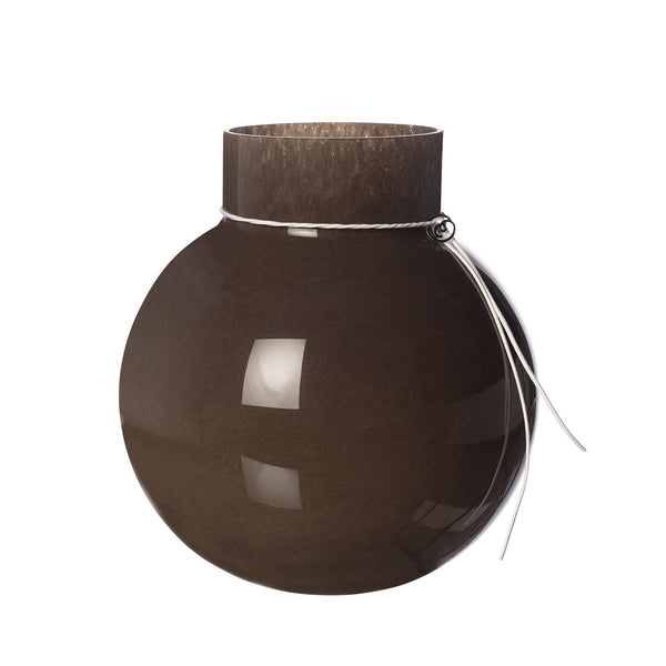 Glasvas Rund Ø21 H22cm Brun