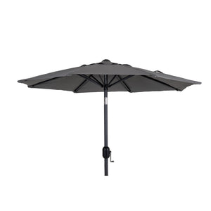 Parasoll i färgen antracit/grå. Tillverkad i aluminium och polyester.