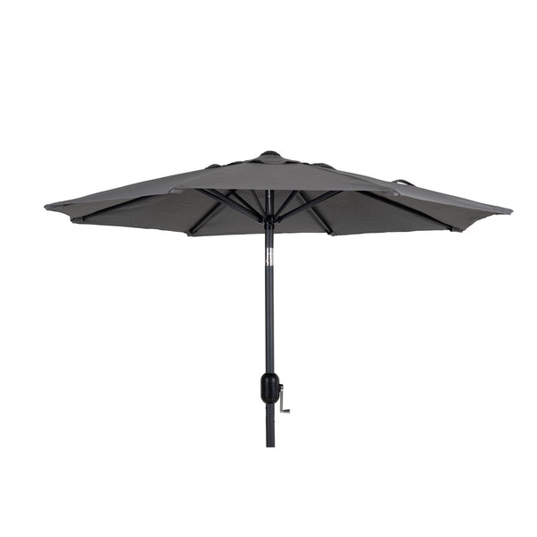 Parasoll i färgen antracit/grå. Tillverkad i aluminium och polyester.
