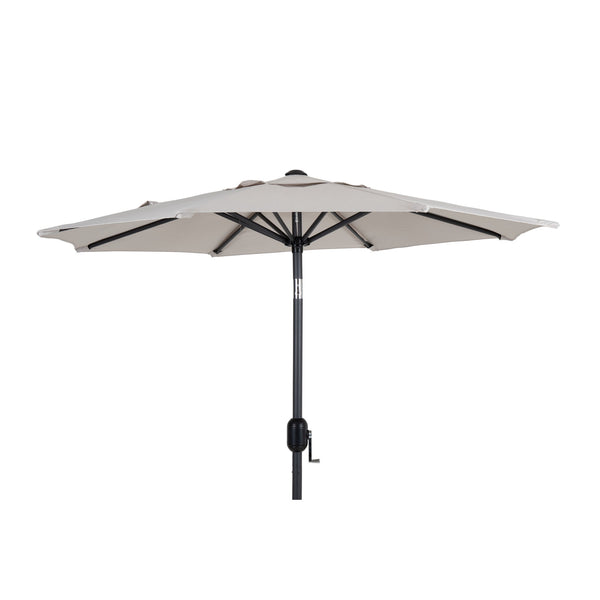 Parasoll i färgen antracit/khaki. Tillverkad i aluminium och polyester.