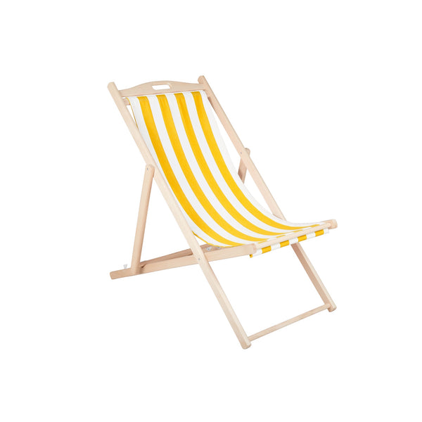 Dingla strandstol Natur/Gul-Vit