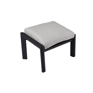 Fotpall med dyna, tillverkad i Aluminium, Textilene och Akryl. I färgen svart/ash.