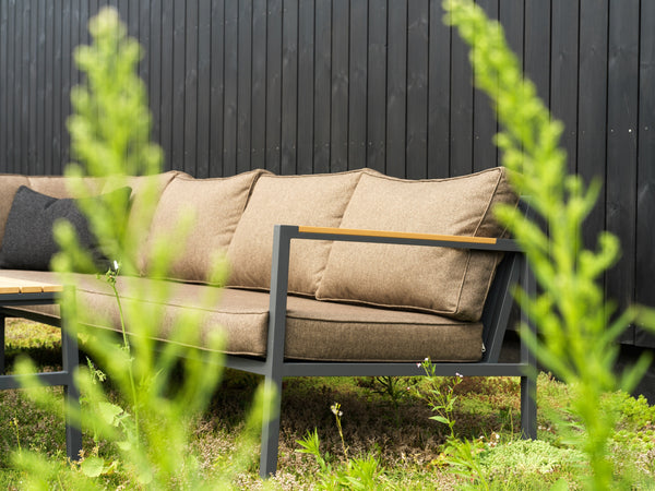 Cap hörnsoffa 3h2 inkl. bord – Antracit, sidovy