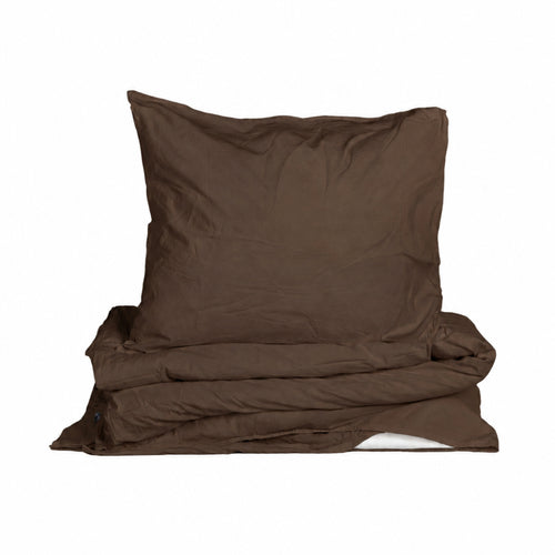 Crinkle Påslakanset 150x210 + 50x60cm espresso- produktbild