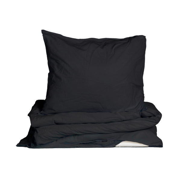 Crinkle Påslakanset 150x210 + 50x60cm phantom black- produktbild