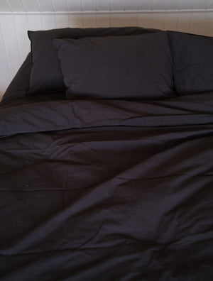 Crinkle Påslakanset 150x210 + 50x60cm phantom black- produktbild
