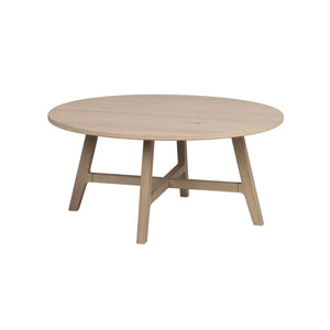 Dumbart Soffbord Ø90cm vitpigmenterad oljad ek- produktbild