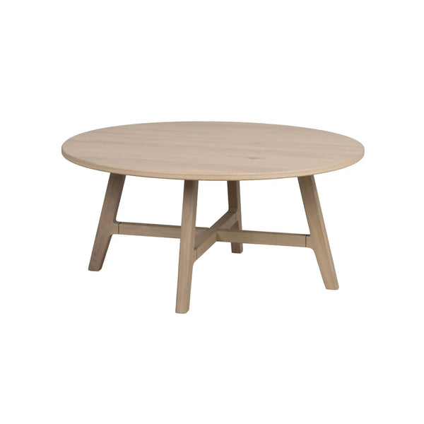 Dumbart Soffbord Ø90cm vitpigmenterad oljad ek- produktbild