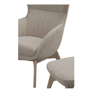 Dunbrody fåtölj+fotpall Vitpigment ekben- detlajbild #Ljusbeige