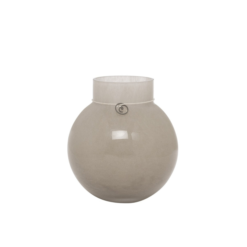 Glasvas Rund Ø13 H14cm Beige- produktbild