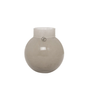 Glasvas Rund Ø13 H14cm Beige- produktbild