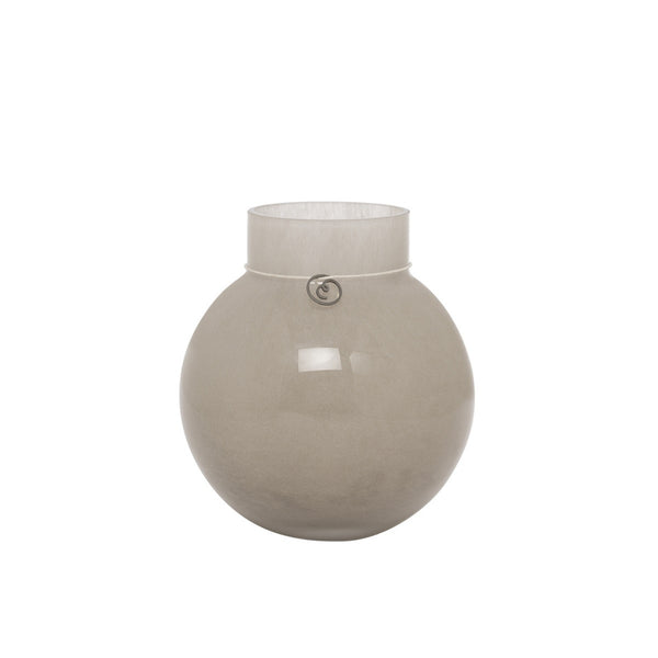 Glasvas Rund Ø13 H14cm Beige- produktbild