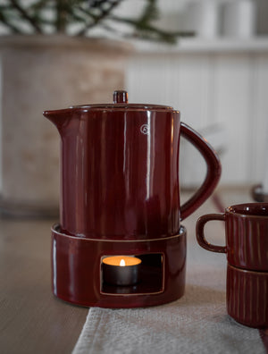 Glöggkanna m värmare H19cm Röd- miljöbild