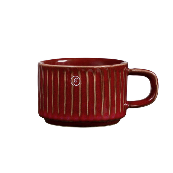 Glöggmugg H5cm Röd räfflad- produktbild