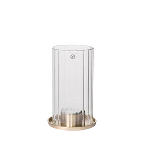 Ljuslykta för värmeljus Ø9 H15cm Mässing/glas- produktbild