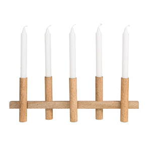 Ljusstake 5 ljus L47cm Ljus trä- produktbild