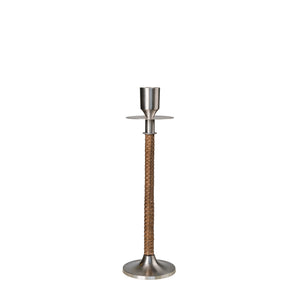 Ljusstake H25cm Borstadstål/flätad- produktbild