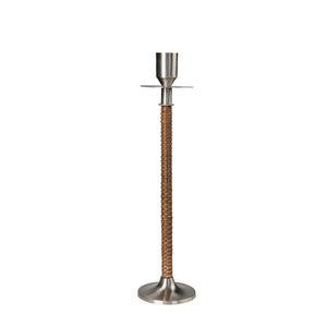 Ljusstake H30cm Borstadstål/flätad- produktbild
