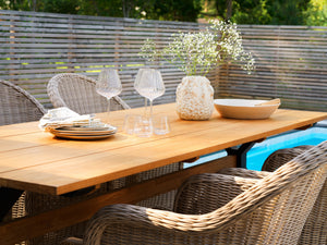 Mark Matbord Teak / Svart metall 230x95cm