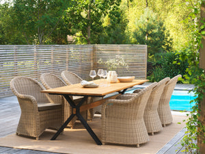 Mark Matbord Teak / Svart metall 230x95cm