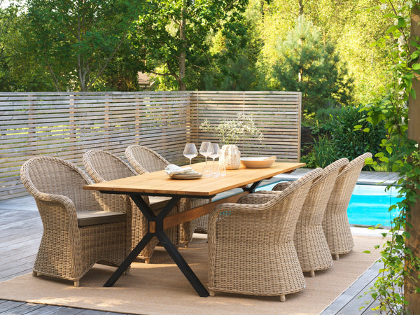 Mark Matbord Teak / Svart metall 230x95cm