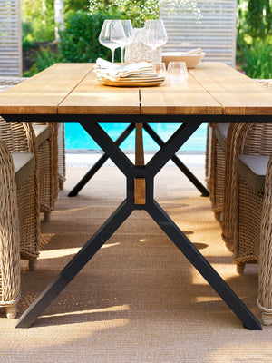 Mark Matbord Teak / Svart metall 230x95cm