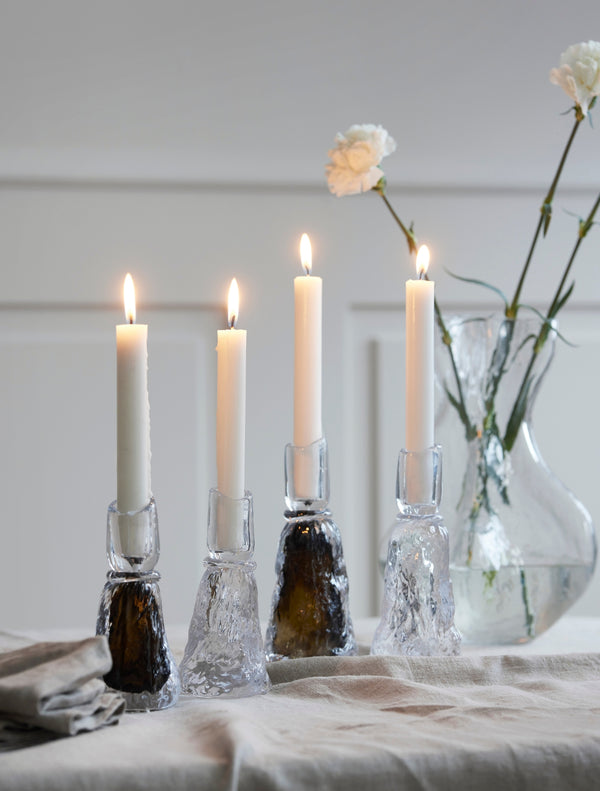 Melina Ljusstake H20cm Brun glas- miljöbild