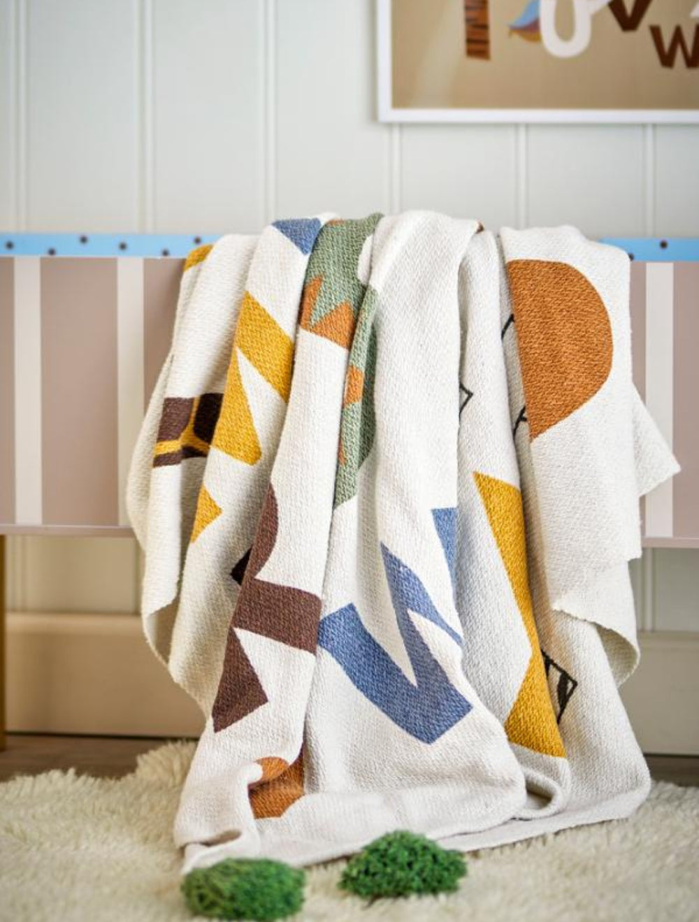 Memmo Barnfilt 160x130cm Grön, Bomull- produktbild