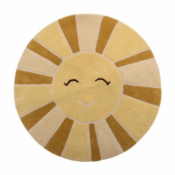 Sun Matta Ø110cm Gul, Ull- produktbild