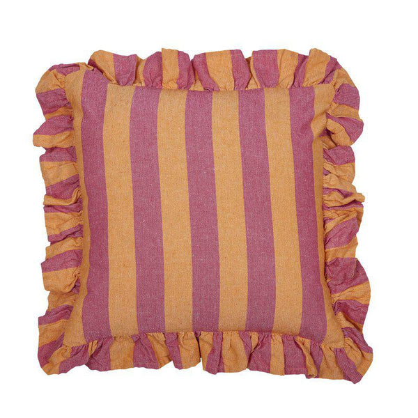 Amalia kuddfodral volang 45x45cm – orange/rosa