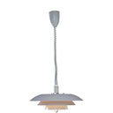 Taklampa med grå skärmar i flera lager och spiralkabel, modern pendant lampa för inomhusbelysning