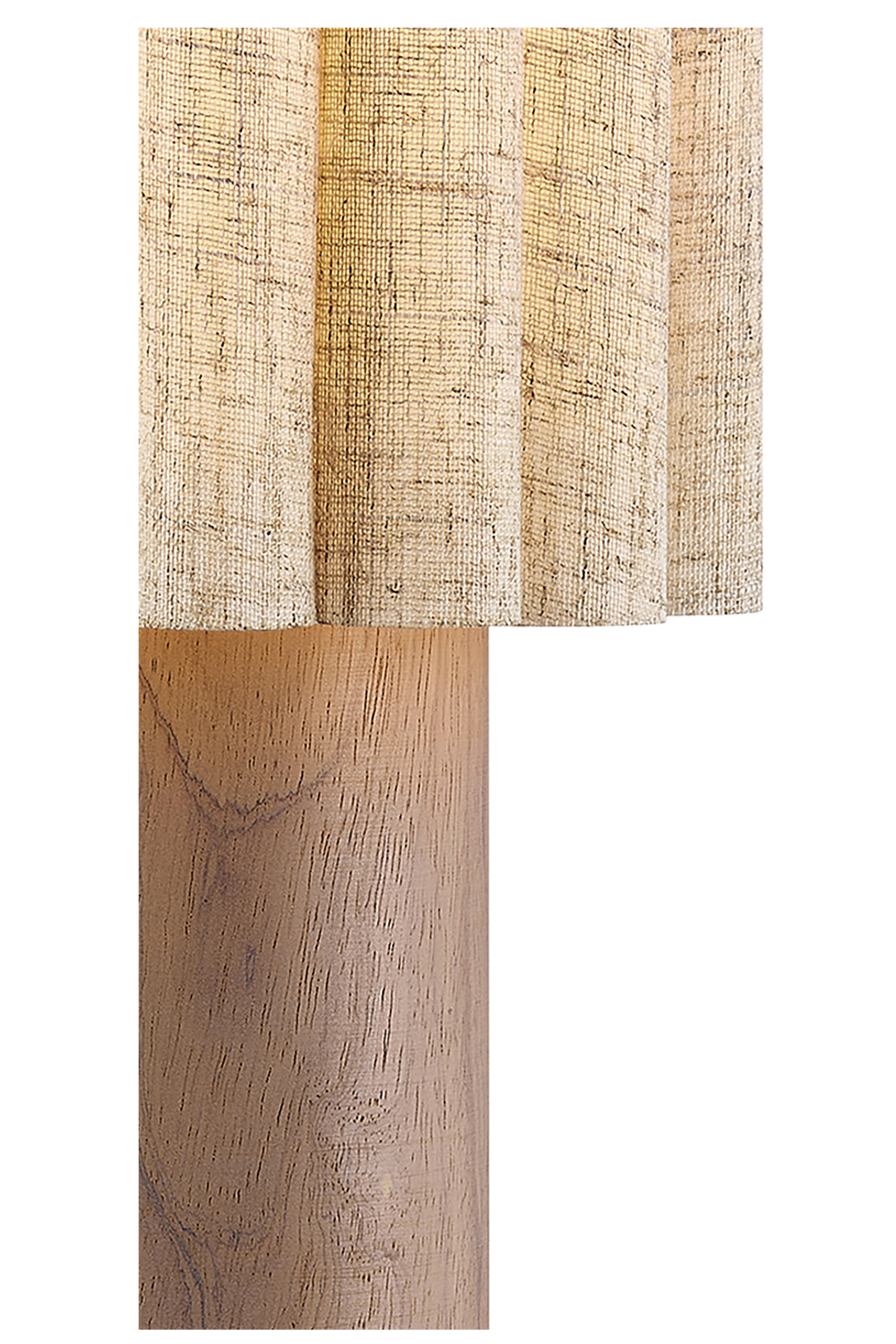 Skandi Bordslampa Natur H45 cm. Tillverkad i trä och textil, i natur och beiga toner. Frontvy 
