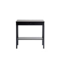 Svart sängbord med låda och hylla i modern design