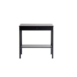 Svart sängbord med låda och hylla i modern design