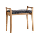 Pall i ek med mörkgrå fårskinnsdyna, scandinavisk design med fyra ben