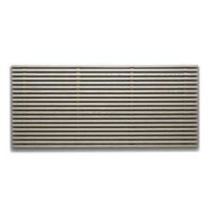 Bambumatta i randigt mönster med beige, bruna och gråa toner - hållbar golvmatta för kök och hall