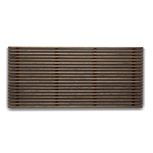 Brun bambu tablettunderlägg med horisontella slats och naturlig struktur